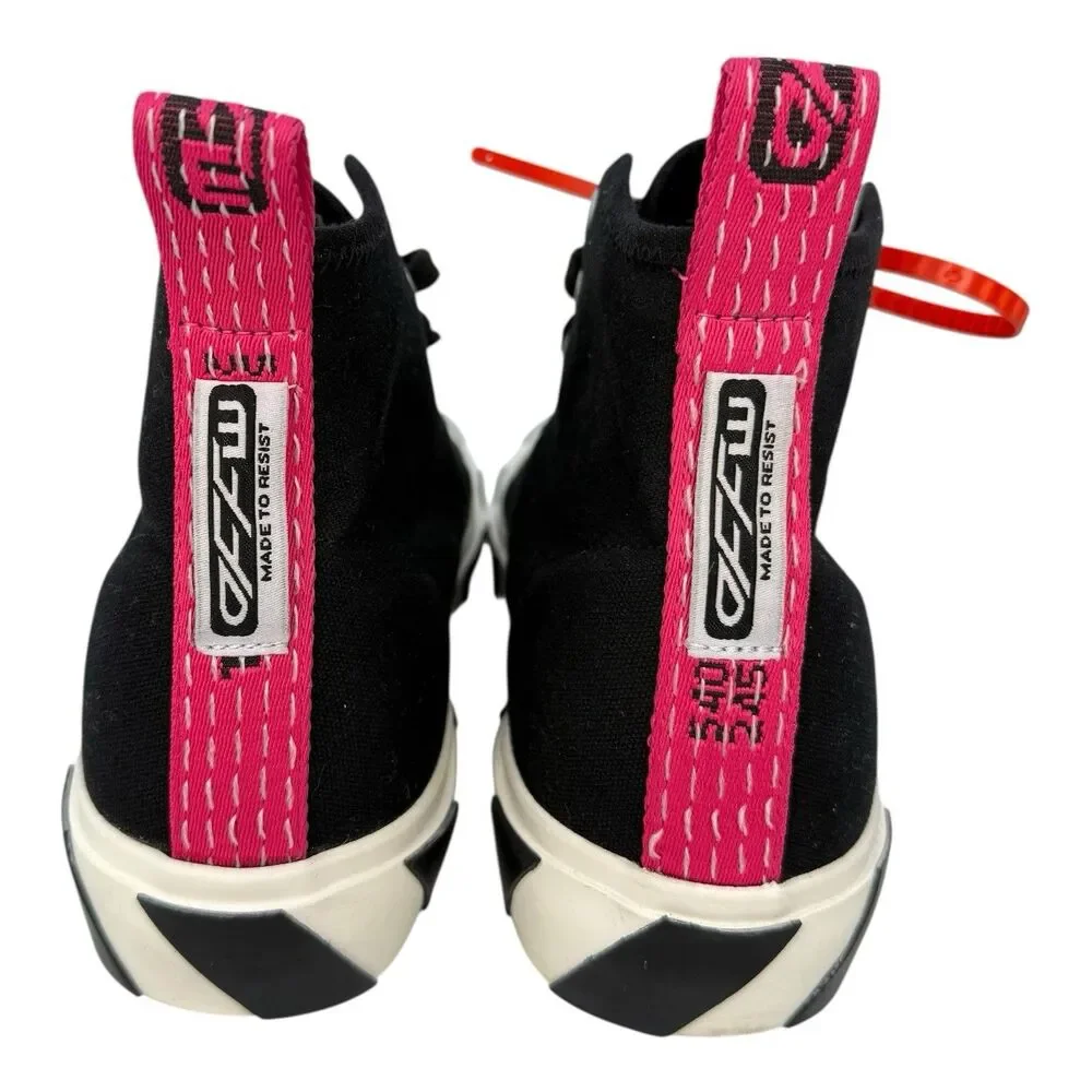 Off White C/O Virgil Abloh High Top Sneakers 44 Black 10.5 - 11